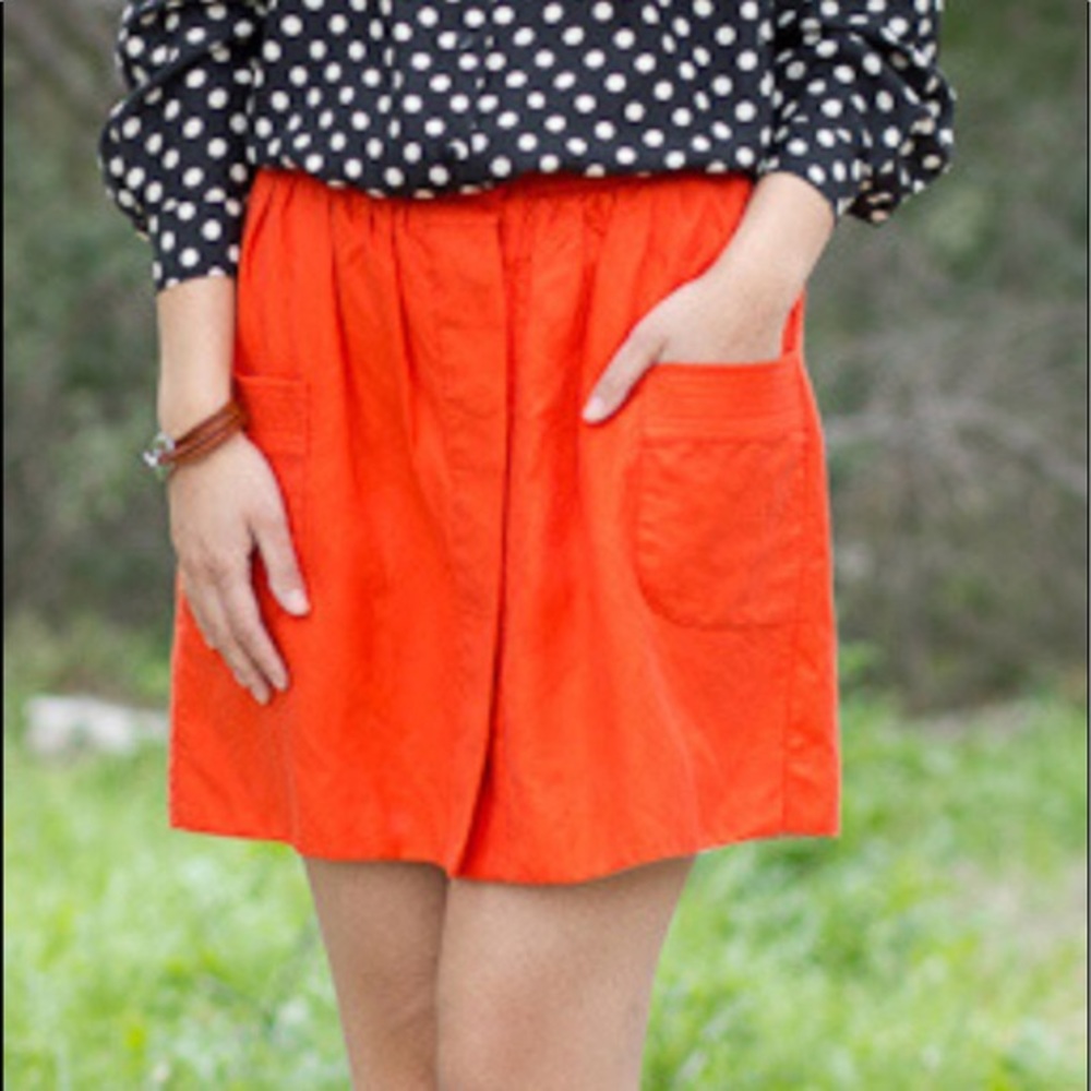 J. CREW orange button up skirt with pockets